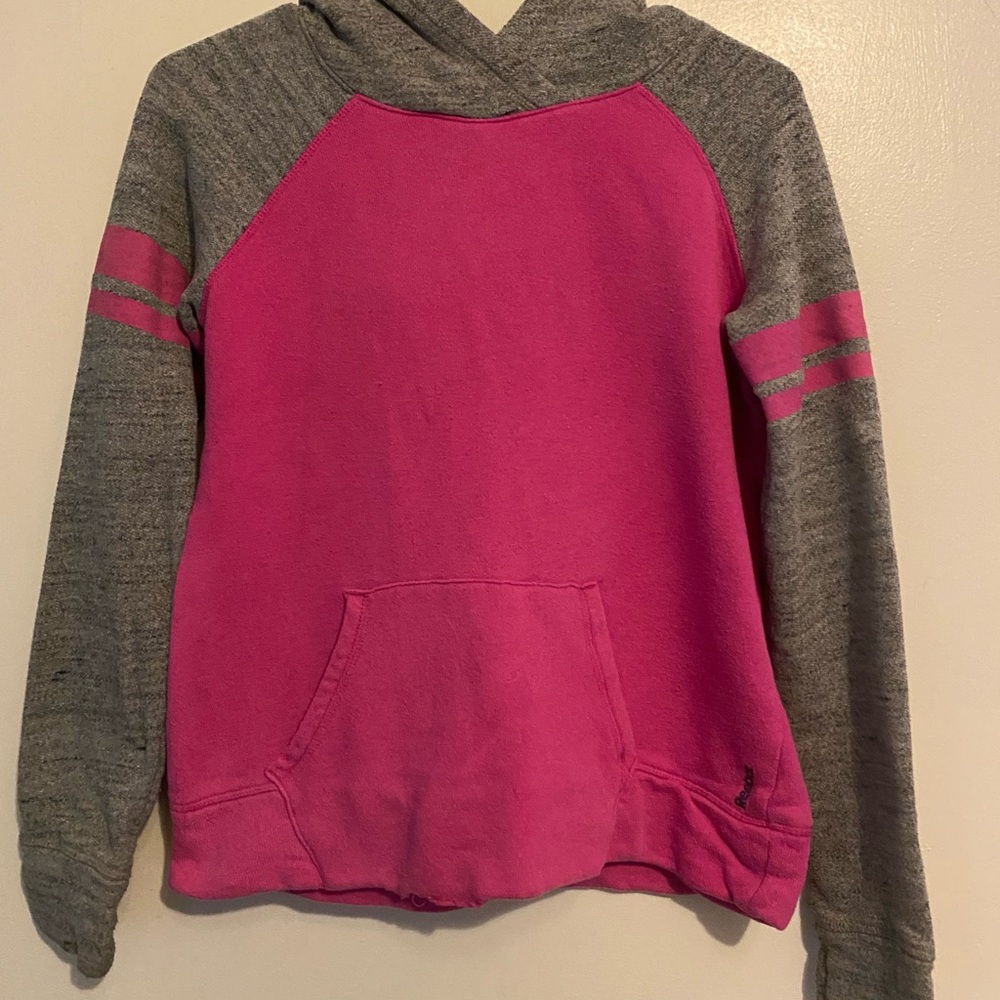 Reebok Pink and Gray Hooded Sweater